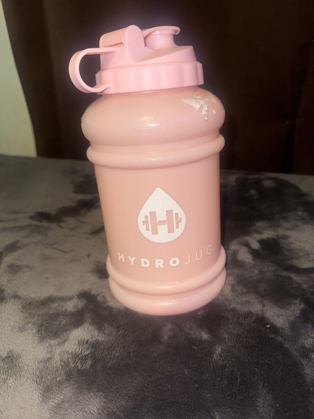 HydroJug Water Bottle 73oz Light Pink Plastic Flip Lid Leakproof